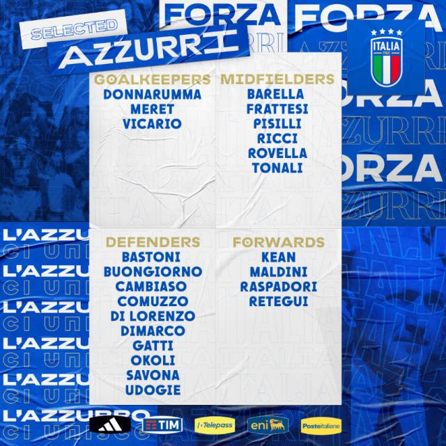 意大利队11月名单：小小马连续入选，萨沃纳上位